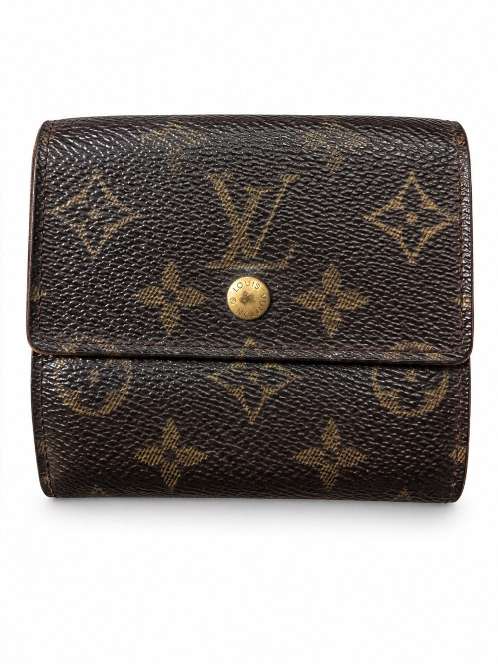 Louis Vuitton Monogram Snap Compact Wallet in Dark Brown and Gold